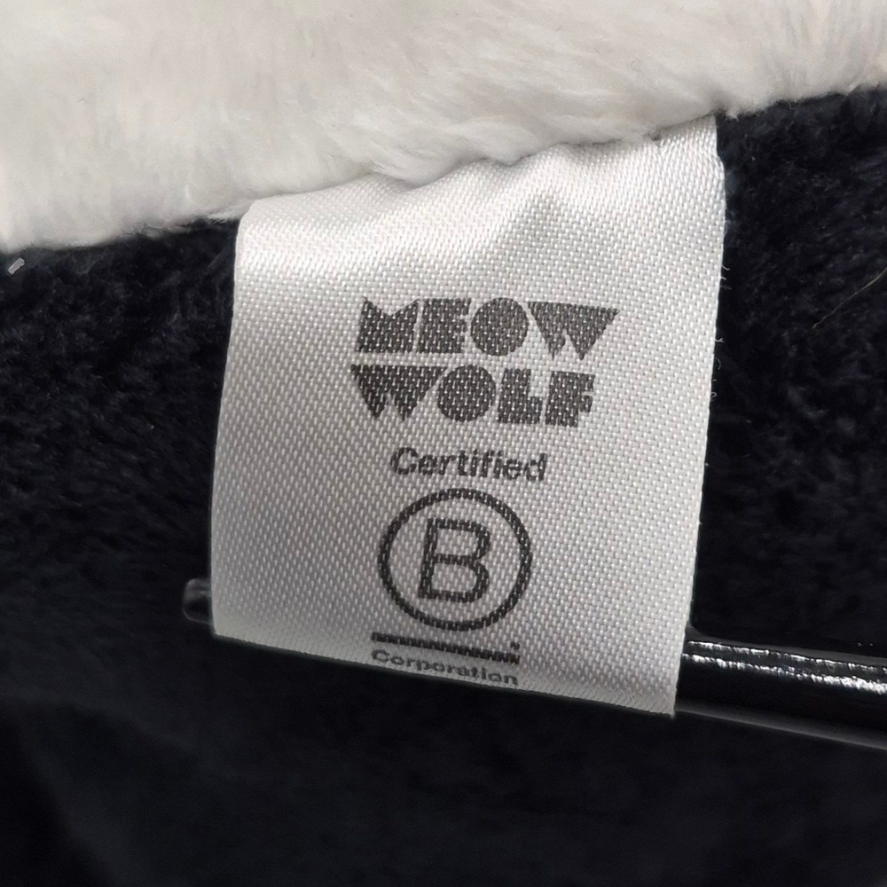 Meow Wolf Surrealist Three Eyed Wolf Cat Hybrid Plush Black White Art Toy 2022 - Picture 5 of 7